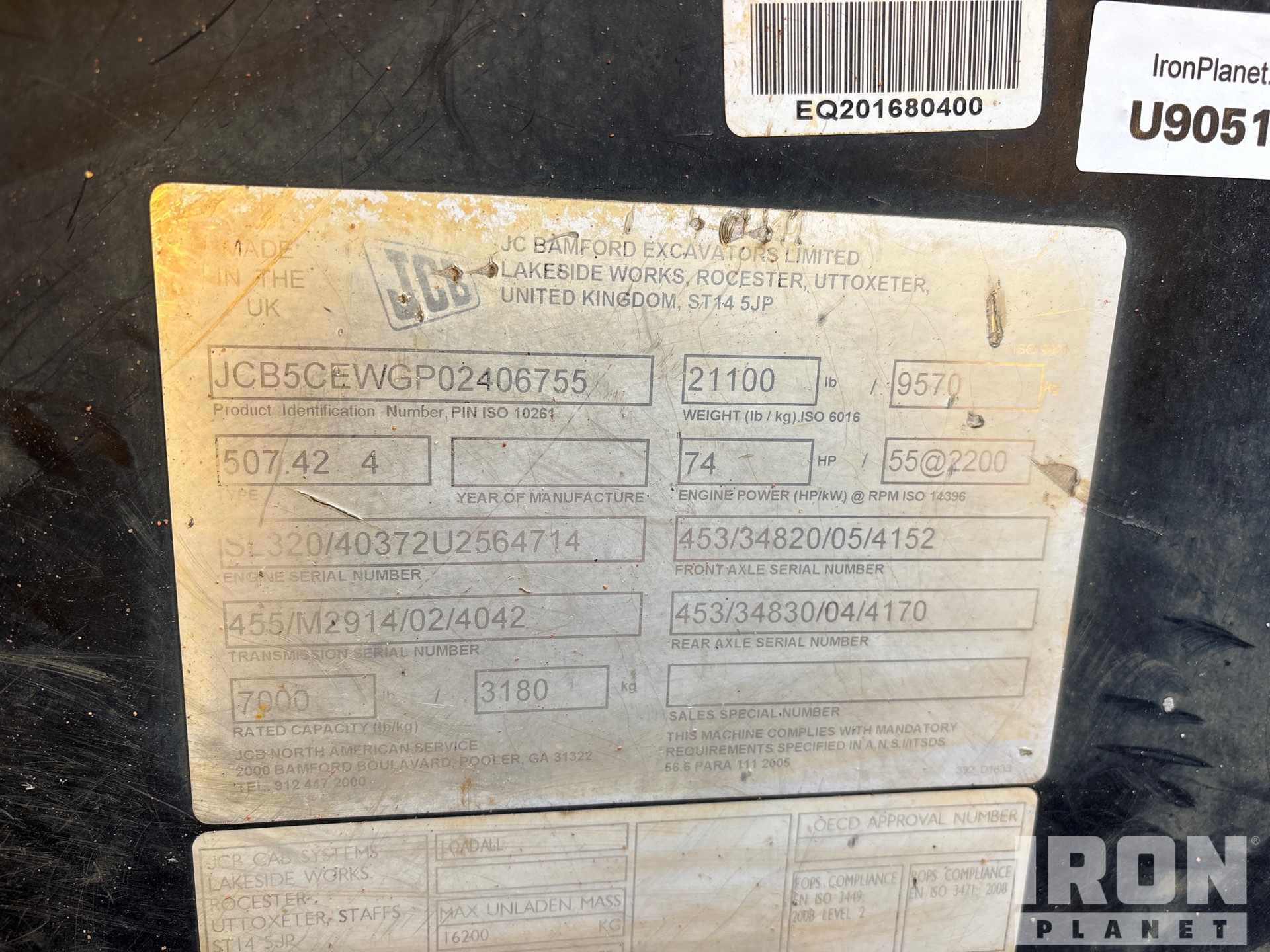 General Appearance with Serial Number / VIN