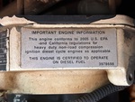 Engine with Emission Label